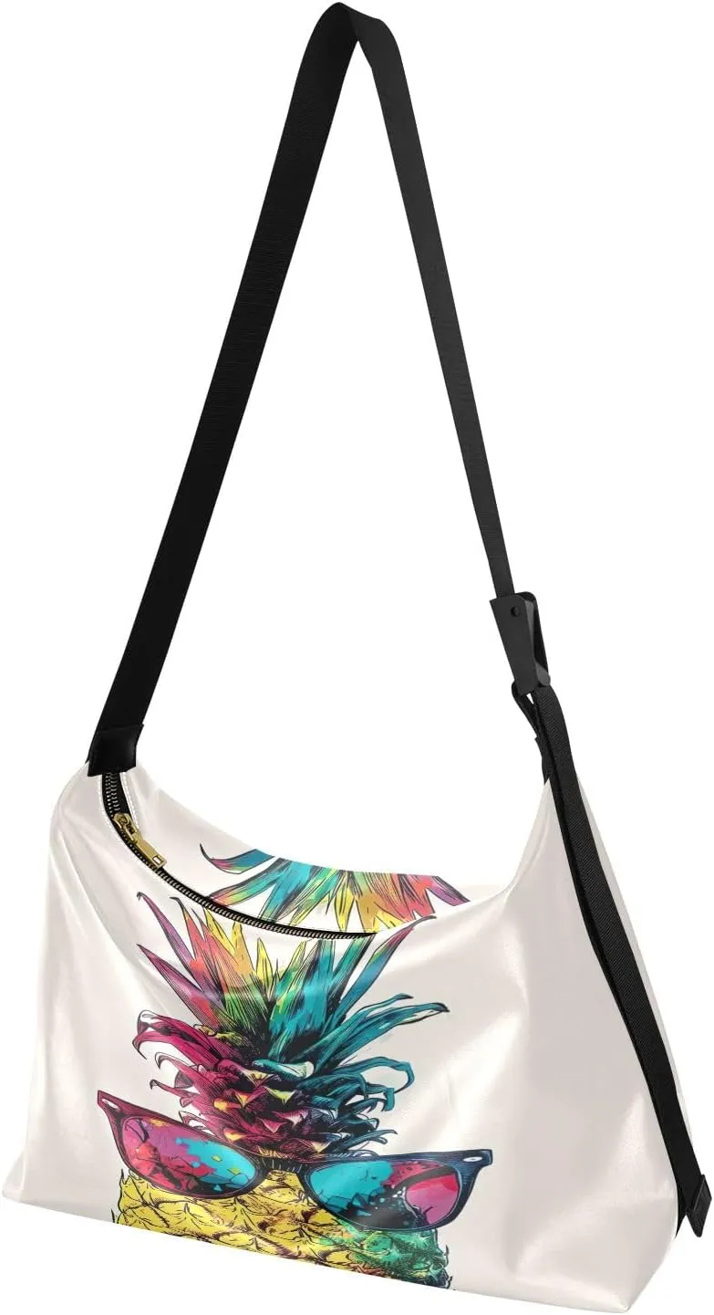 GAIGEO Exotic Red Birds Crossbody Bag with Wide Strap, Leather Crossbody Shoulder Bag, Womens Shoulder Bag with Pockets