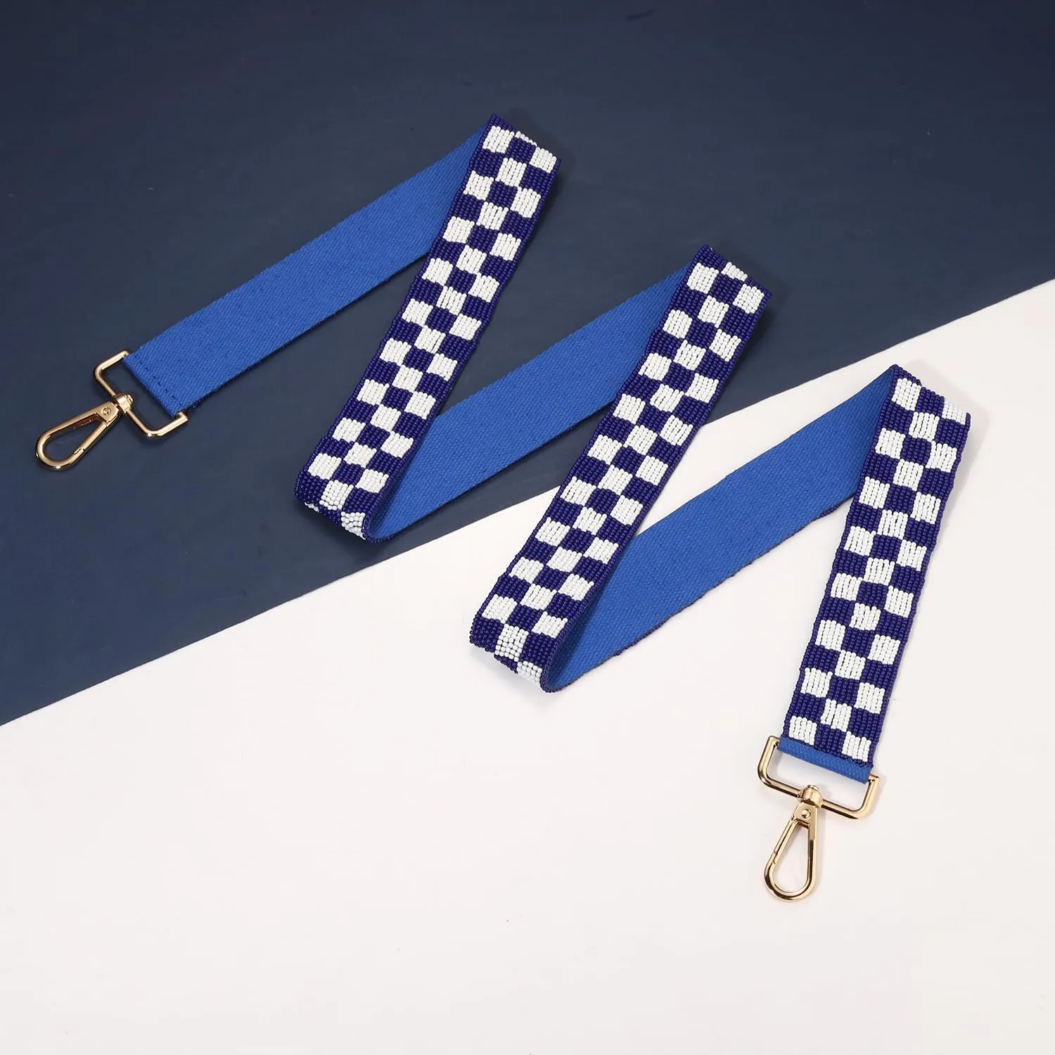 Game Day Beaded Purse Strap Crossbody Bag Strap Red Black Blue Plaid Straps for Stadium Approved Clear Bag Concert Handbag