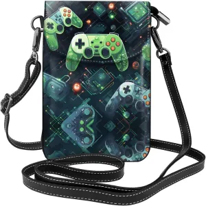 Gamepad Circuit Version Lightweight leather crossbody phone bag, women's shoulder bag cell phone wallet, travel bag with credit card slots,