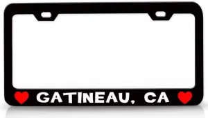 GATINEAU CA USA Canada Cities City Metal Car SUV Truck License Plate Frame Bl k29