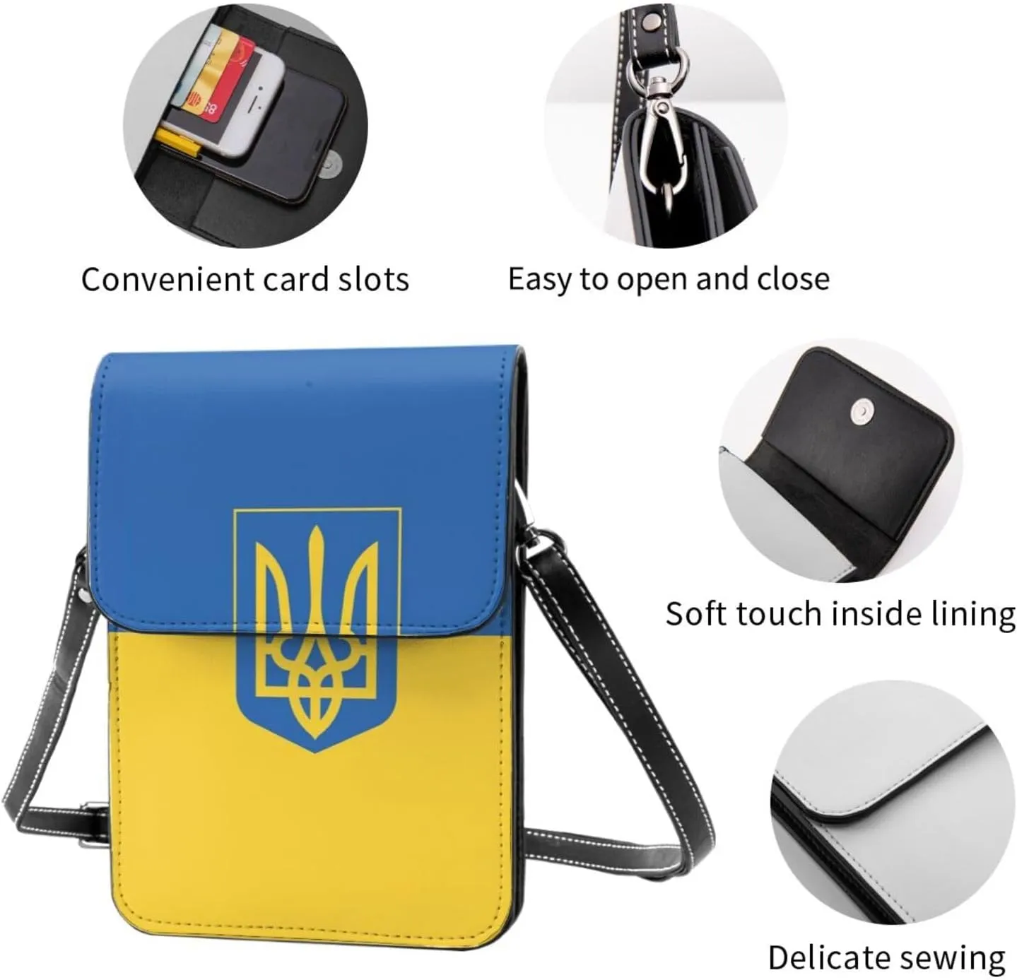 Gay pride rainbow Leather Crossbody Cell Phone Purse Small Wallet Bags Adjustable Phone Bag for Women