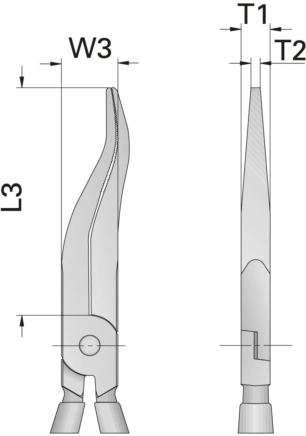 GEDORE 8137-200 JC Mechanics Pliers, Without Wire Cutter, Offset Pattern 200 mm