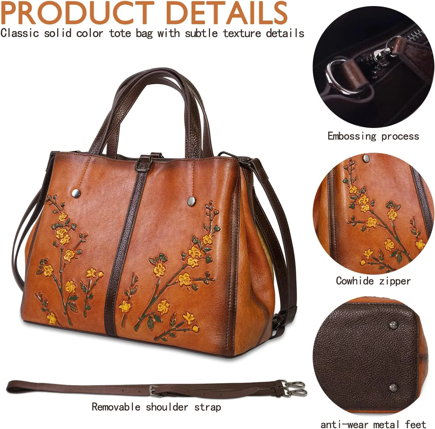 Genuine Leather Satchel for Women Top Handle Bags Handmade Purse Vintage Embossed Leather Crossbody Handbags Hobo Bag