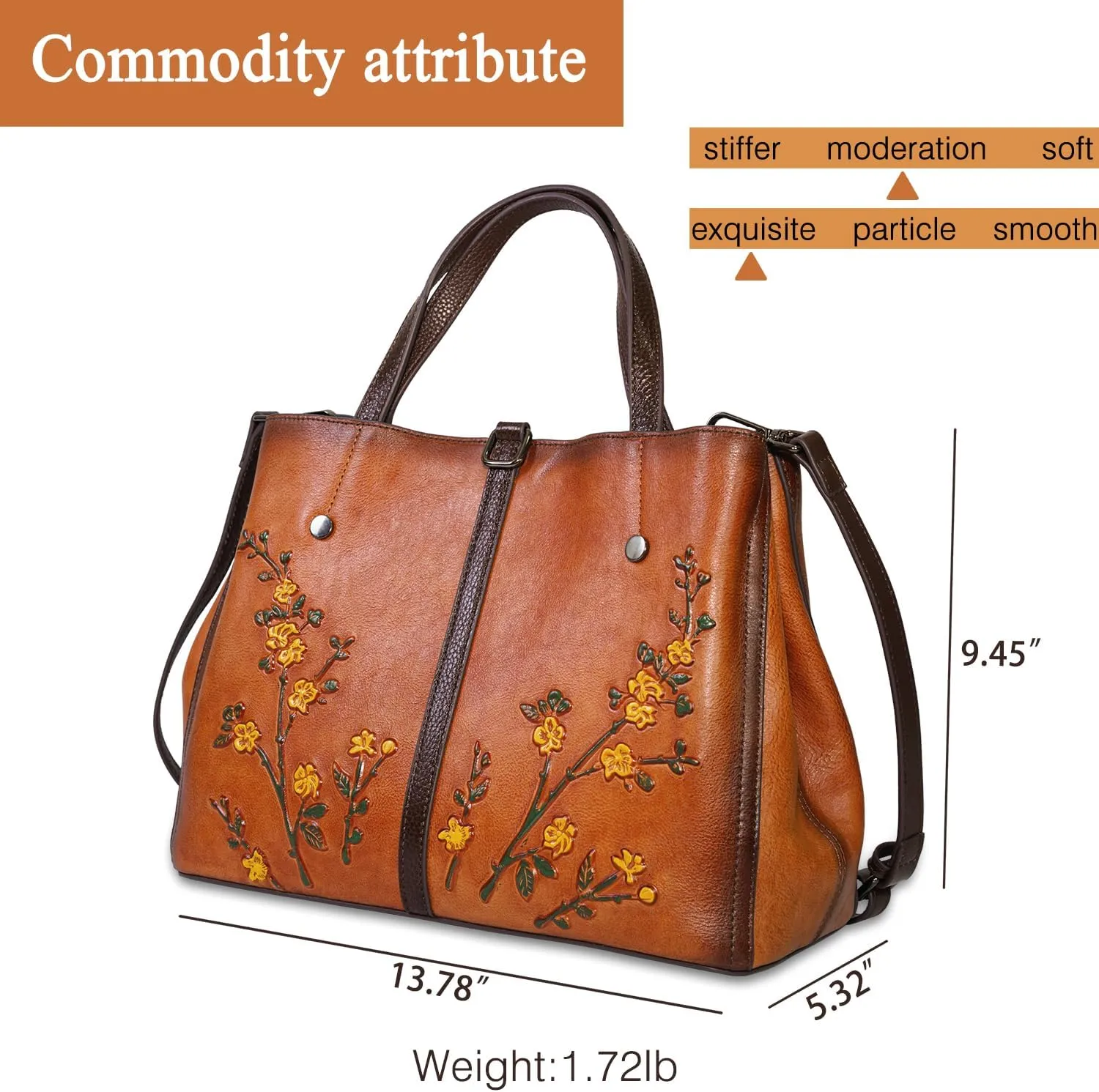 Genuine Leather Satchel for Women Top Handle Bags Handmade Purse Vintage Embossed Leather Crossbody Handbags Hobo Bag