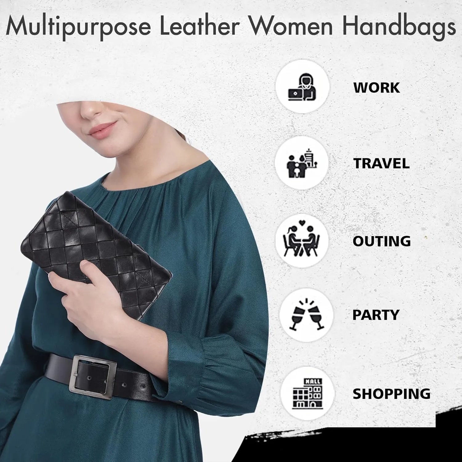 Genuine Leather Wallets for Women, Small Wallet for Ladies Zipper Coin Purse Credit Card Holder with Strap (VL-167-BLACK)