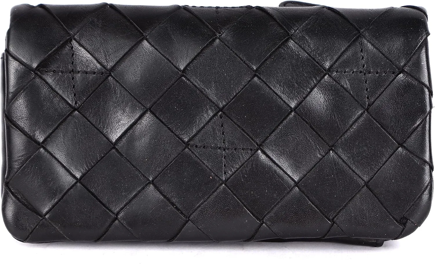Genuine Leather Wallets for Women, Small Wallet for Ladies Zipper Coin Purse Credit Card Holder with Strap (VL-167-BLACK)