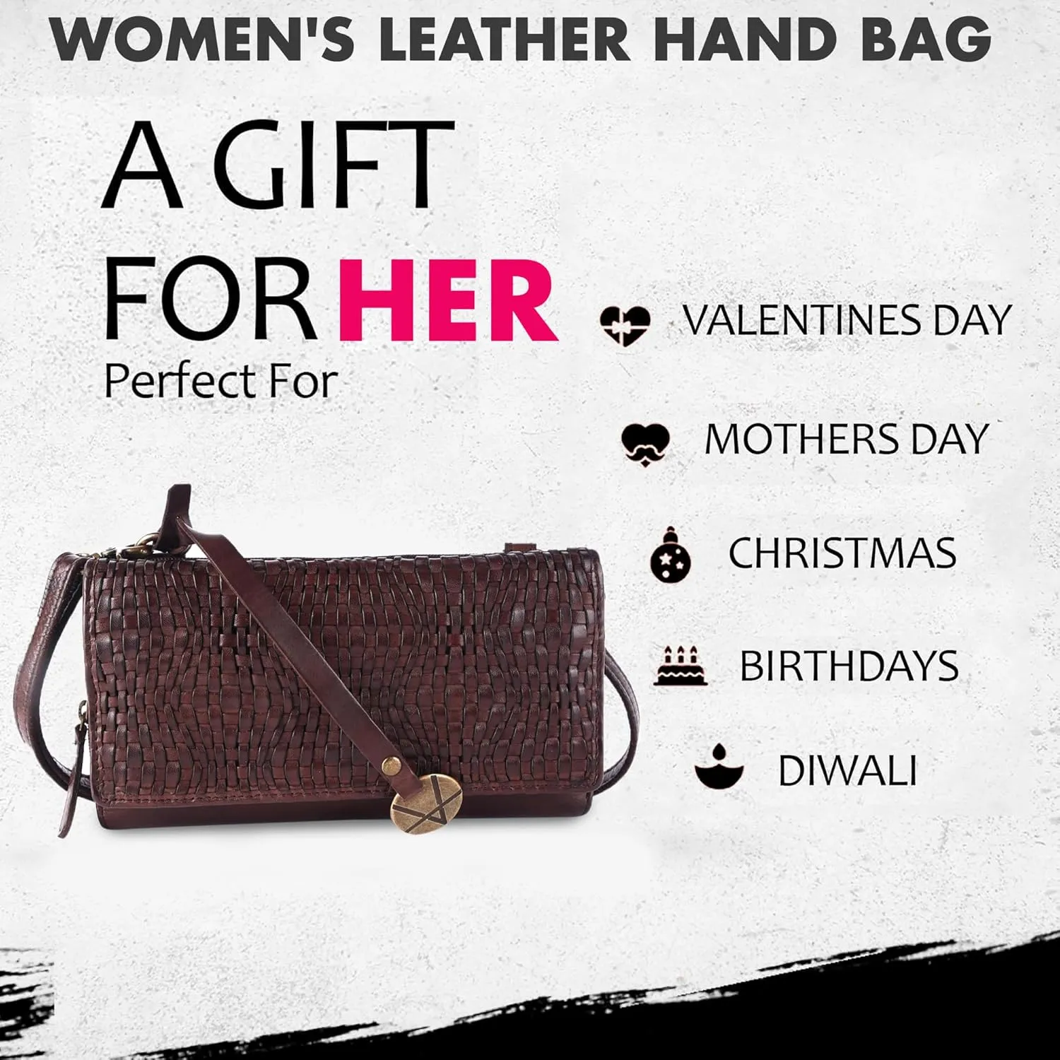 Genuine Leather Wallets for Women, Small Wallet for Ladies Zipper Coin Purse Credit Card Holder with Strap (VL-409-Brown)