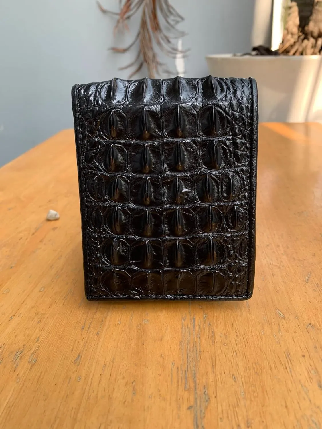 Genuine leather wallets men Alligator Wallet Men alligator Skin Wallets for Mens men wallet alligator mens alligator wallets (Black)