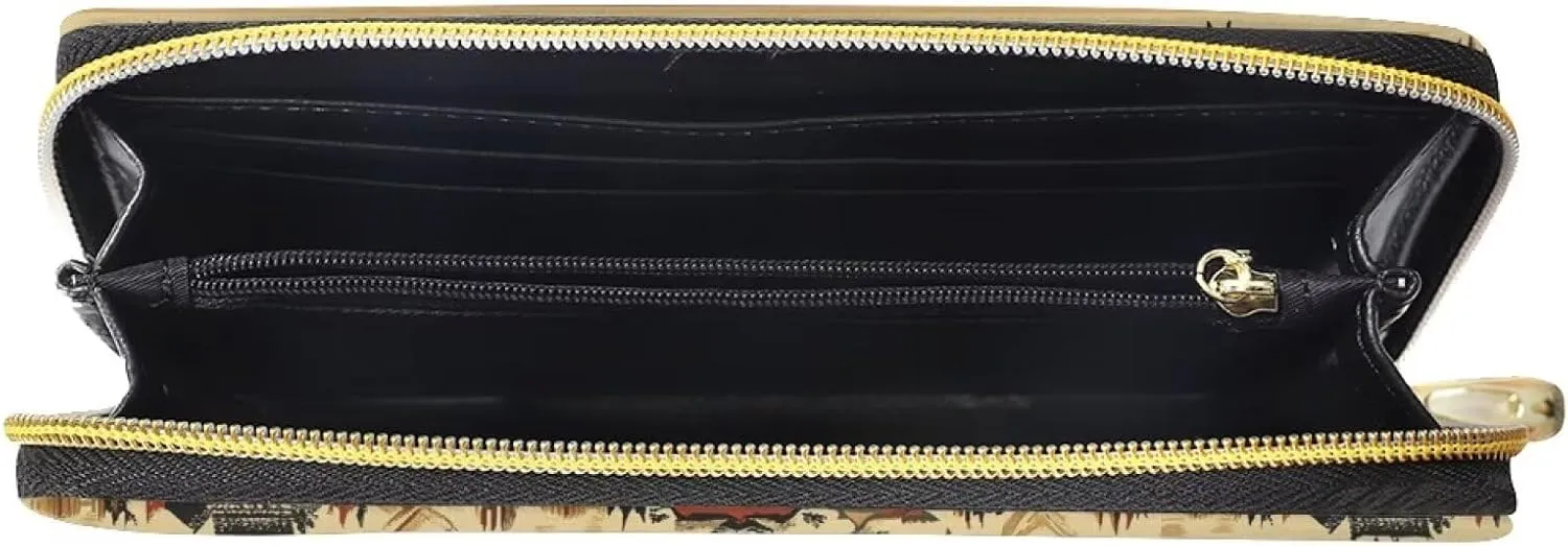 GIFTPUZZ Aztec Women Wallet Rfid Blocking PU Leather Travel Clutch Purse with 4 Credit Card Holder Fashion Wallets for Women Cash,Phone,ID,Credit Card Holder Long Style Purse Waterproof