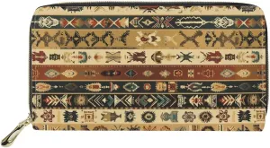 GIFTPUZZ Aztec Women Wallet Rfid Blocking PU Leather Travel Clutch Purse with 4 Credit Card Holder Fashion Wallets for Women Cash,Phone,ID,Credit Card Holder Long Style Purse Waterproof
