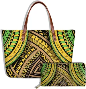 GIFTPUZZ Purses and Handbags for Women Shoulder Tote Bags with Wallets Set of 2, Large Hobo Zip Pocket Leather Wallet
