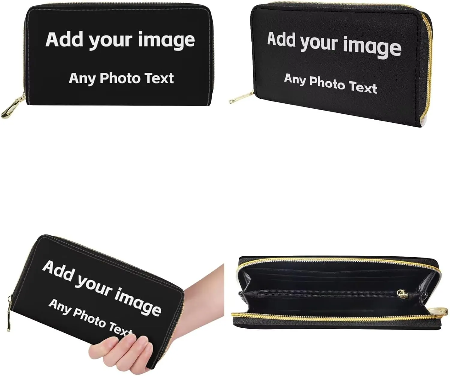 GIFTPUZZ Women Top Handle Bags Handbags with Zipper Leather Wallet Cash Card Phone Holder and Makeup Bag Set 3pcs