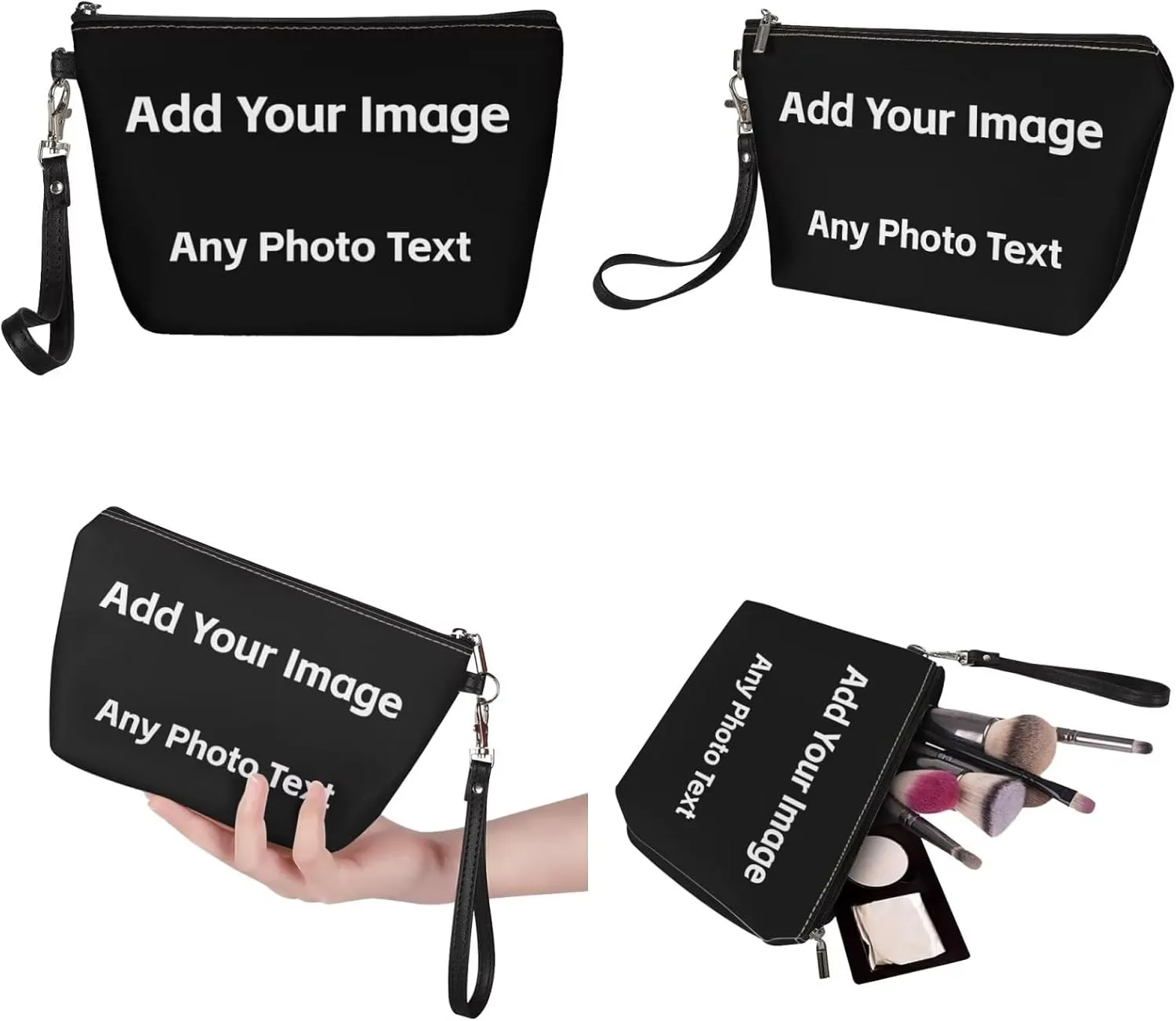 GIFTPUZZ Women Top Handle Bags Handbags with Zipper Leather Wallet Cash Card Phone Holder and Makeup Bag Set 3pcs