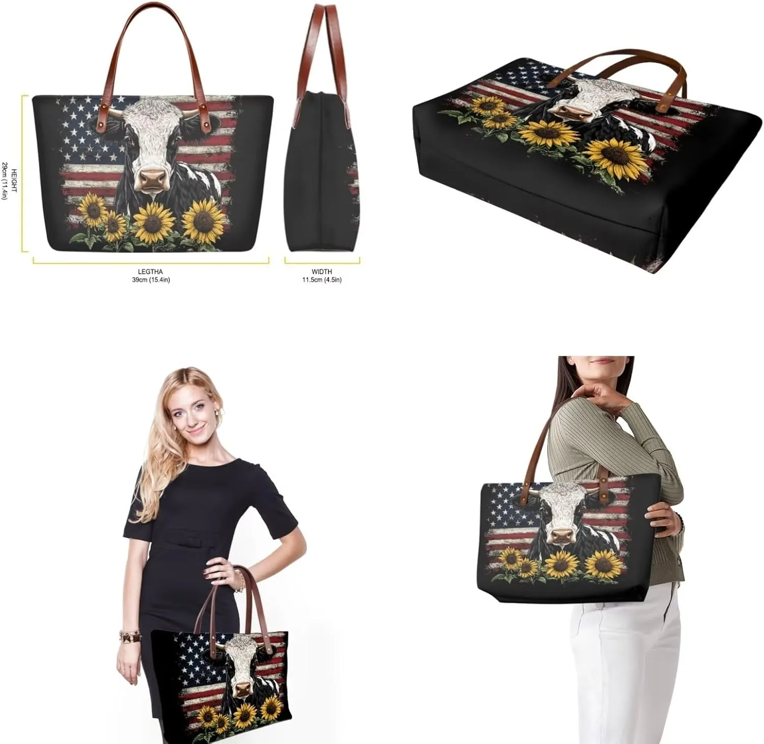 GIFTPUZZ Women Top Handle Bags Handbags with Zipper Leather Wallet Cash Card Phone Holder and Makeup Bag Set 3pcs