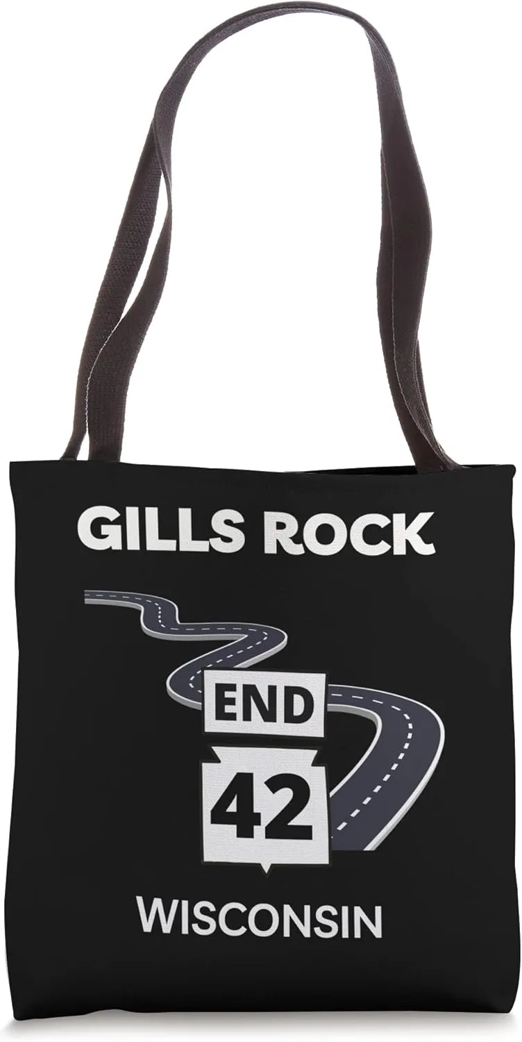Gills Rock Curvy Road Highway 42 Wisconsin Tote Bag
