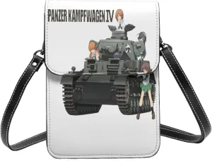Girls Und Panzer Wallet Phone Woman'S Fashion Purse Adjustable Handba Crossbody Bags