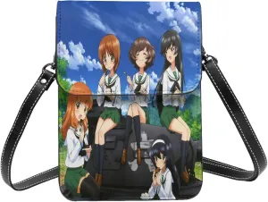 Girls Und Panzer Wallet Phone Women'S Fashion Purse Adjustable Handba Crossbody Bags