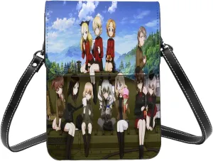 Girls Und Panzer Wallet Phone Women'S Fashion Purse Adjustable Handba Crossbody Bags
