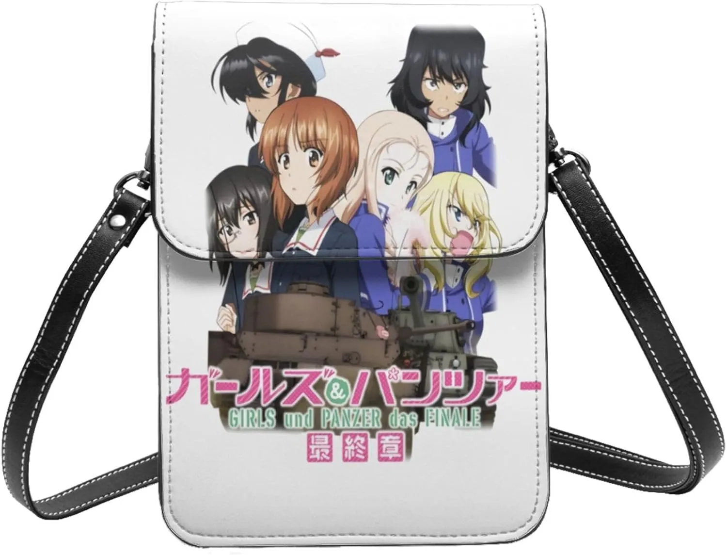 Girls Und Panzer Wallet Phone Women'S Fashion Purse Adjustable Handba Crossbody Bags
