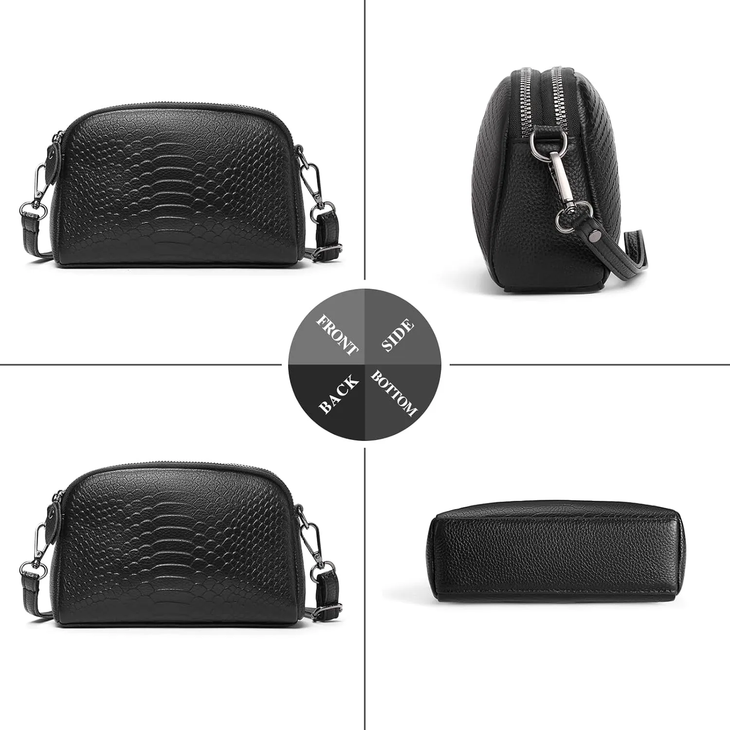 GOIACII Women Shoulder Bag Small Crossbody Bag Purse for Women Crocodile Leather Bags Wrist Strap