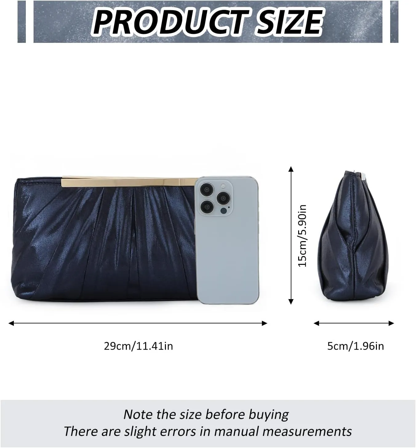 GOKTOW Nude Clutch Purses,Pleated Satin Evening Bags for Women Bridal Wedding Formal