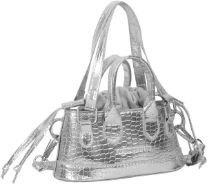 GORGLITTER Women's Mini Purse Crocodile Embossed Crossbody Bags Y2K Clutchs Drawstring Shoulder Bag