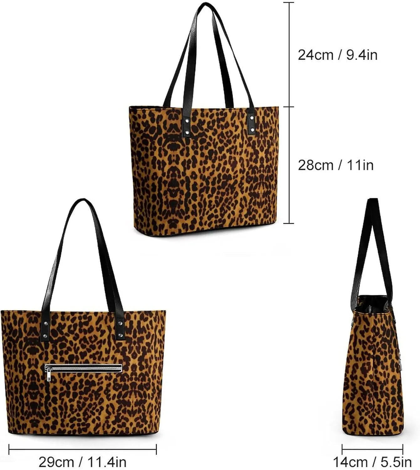 Gray Leather Bag Purse Handbag for Women Top Handle Satchel Shoulder with Zipper Tote Bags Large