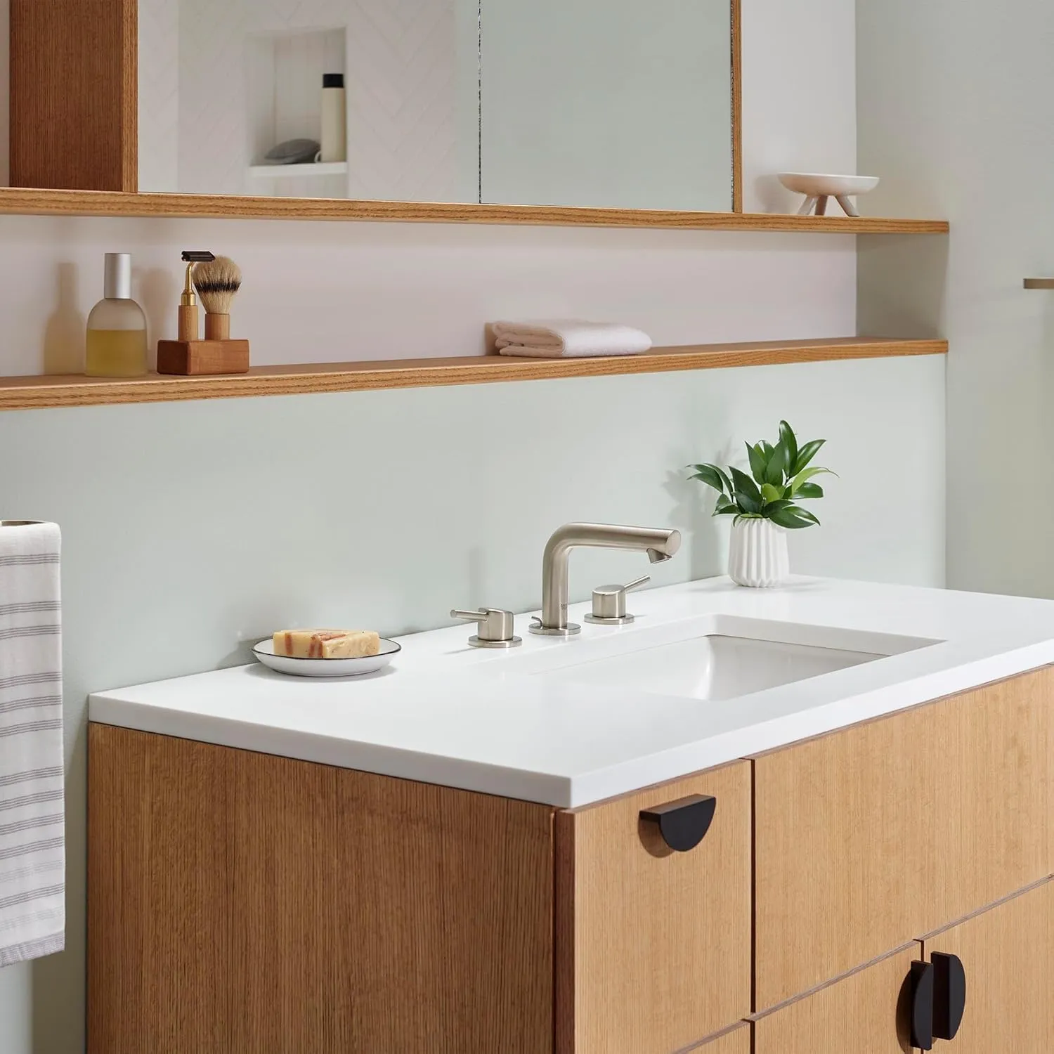 GROHE 20572EN1 Concetto, 8-inch Widespread 2-Handle S-Size Bathroom Faucet 1.2 GPM, Brushed Nickel