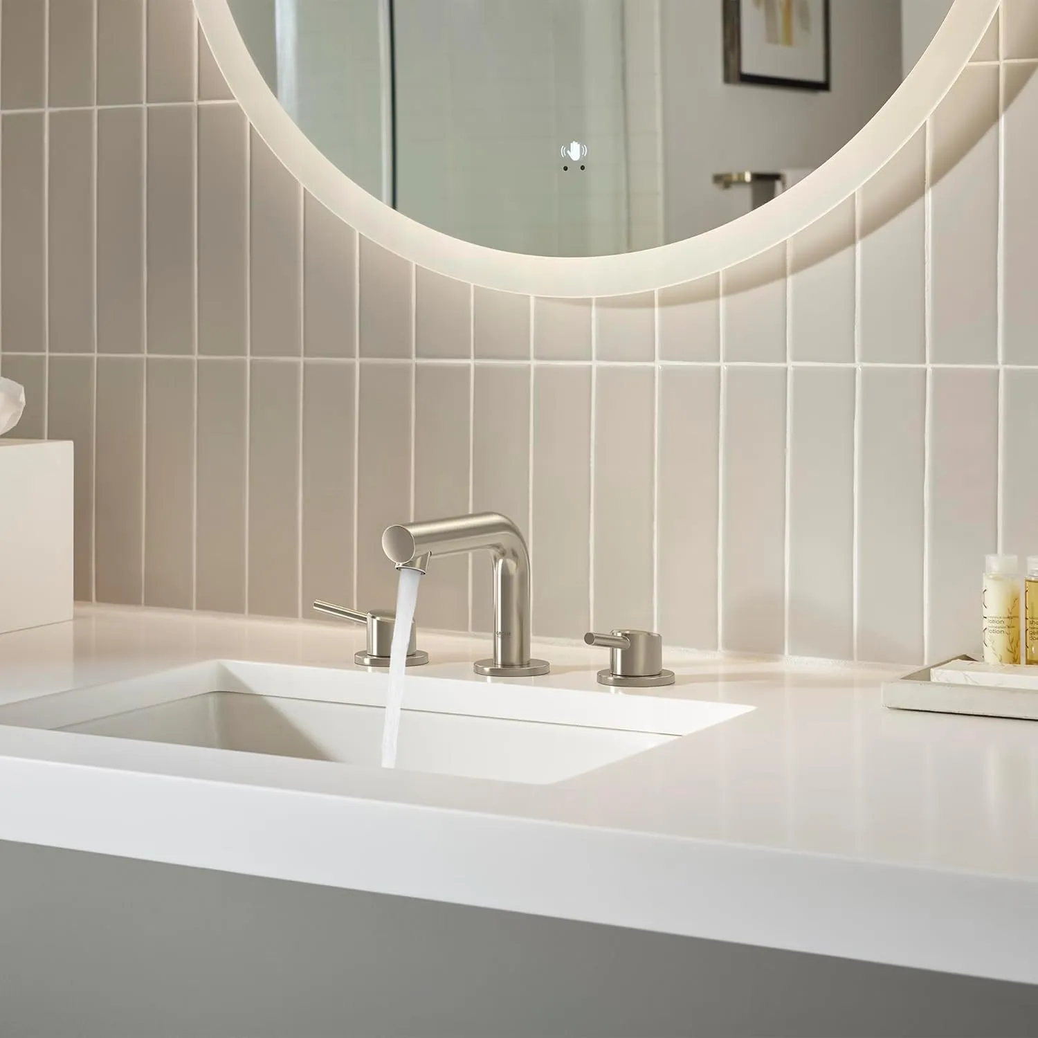 GROHE 20572EN1 Concetto, 8-inch Widespread 2-Handle S-Size Bathroom Faucet 1.2 GPM, Brushed Nickel