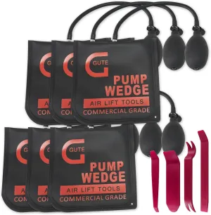 Gute Air Wedge Bag Pump, Strong Commercial Grade Air Wedge Bag Pump Professional Leveling Kit & Alignment Tool Bag in the Popular Medium Size (6 Pack)