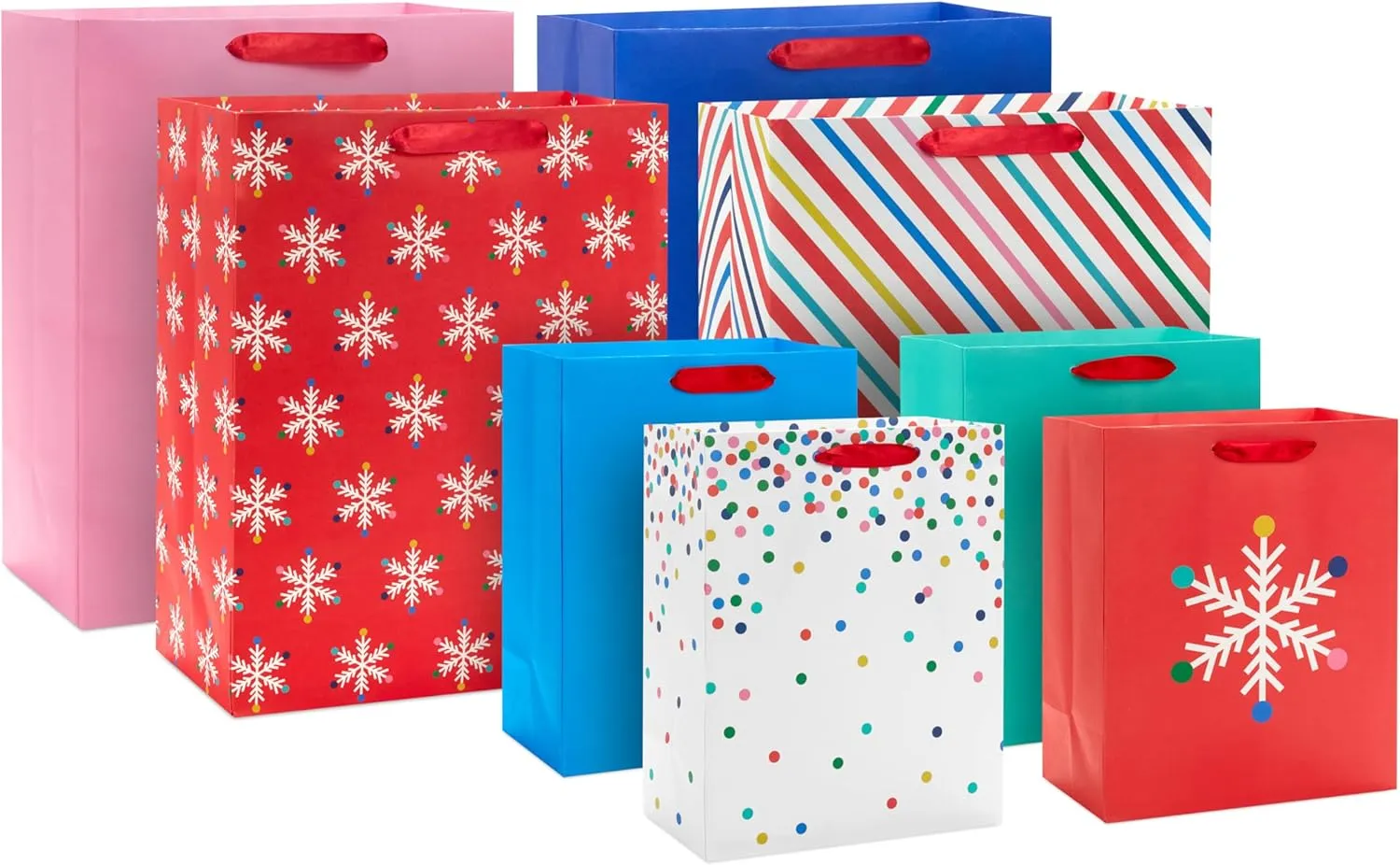 Hallmark Holiday Gift Bag Assortment (8 Bags: 4 Medium 9", 4 Large 13")