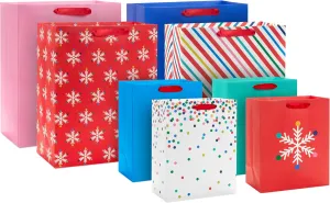 Hallmark Holiday Gift Bag Assortment (8 Bags: 4 Medium 9", 4 Large 13")