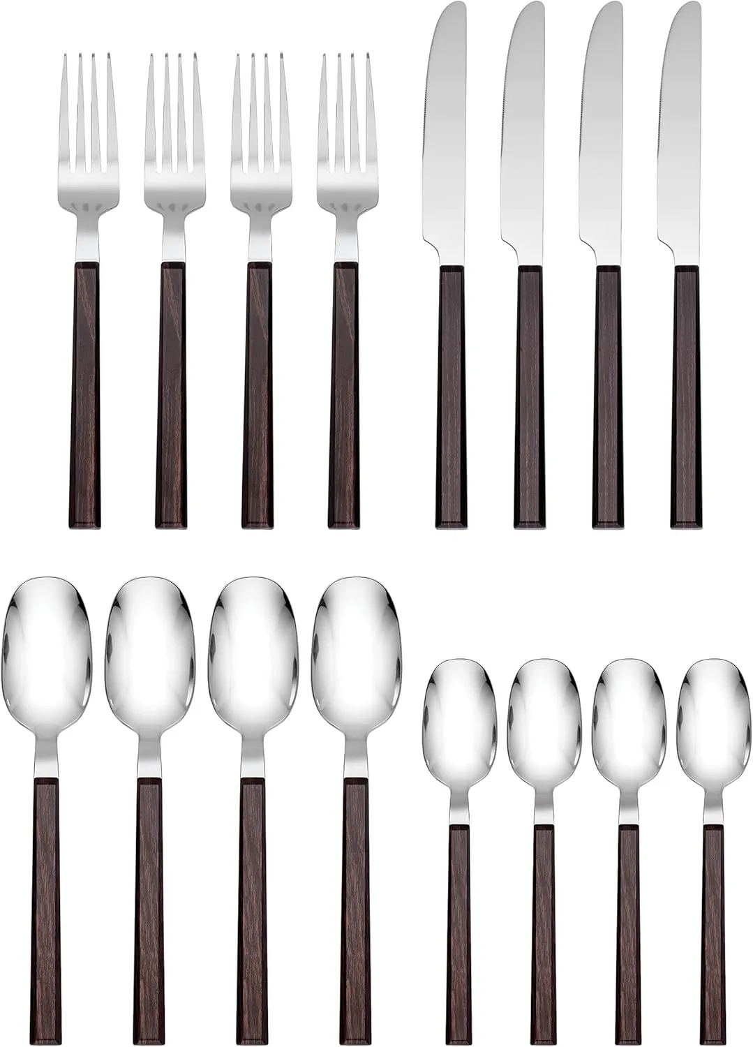 Hampton Forge 894318 Henley Brown 16 Piece Flatware Set