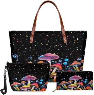 Handbag for Women Wallet Tote Bag Shoulder Top Handle Satchel Cosmetic Case 3pcs Set