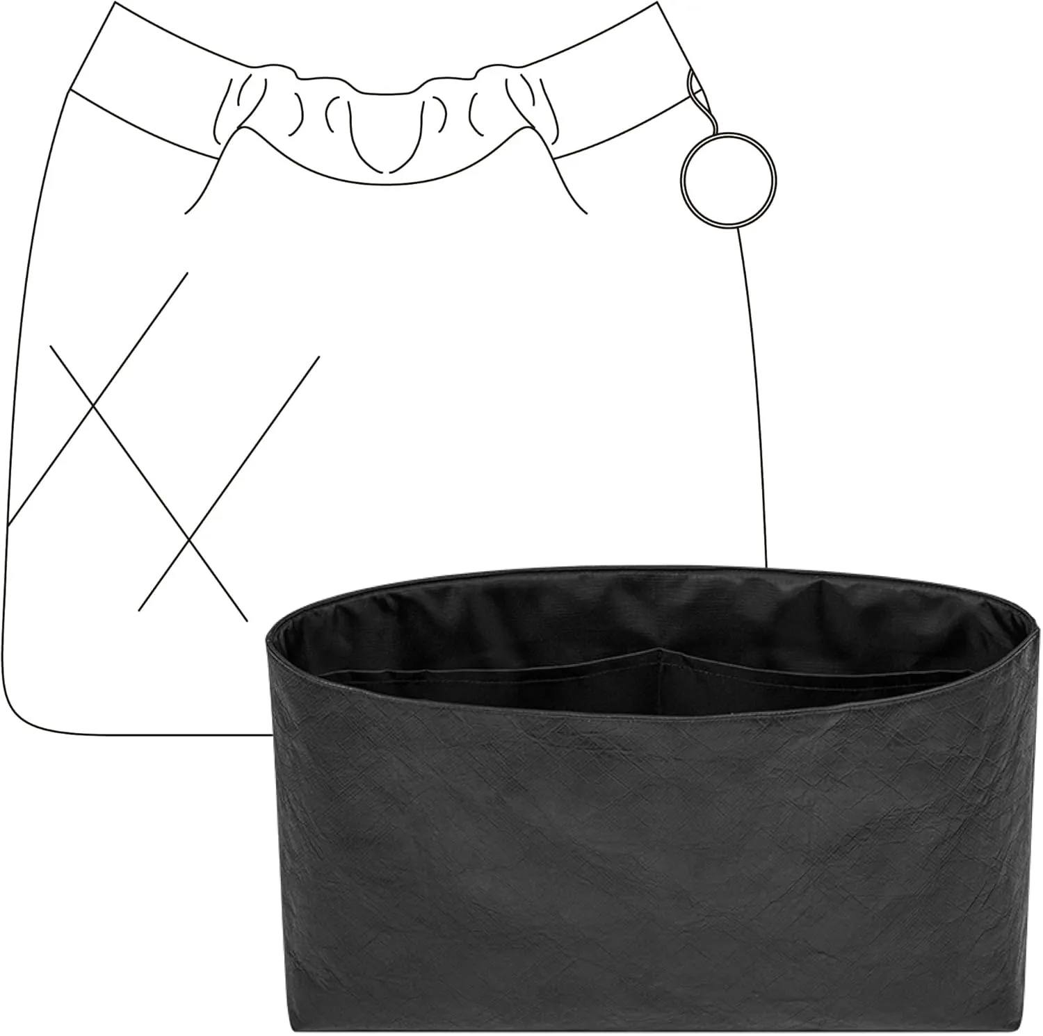 Handbag Organizer Insert for CHANEL 22 Small Handbag, Custom Fit Inside Premium Matte Black Lightweight WaterResistant Purse Insert