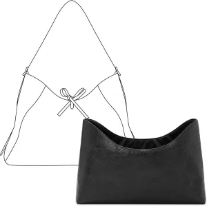 Handbag Organizer Insert for LV CarryAll Dark Vibe MM, Custom Fit Inside Premium Matte Black Lightweight Purse Insert with Cup Holder Accessories