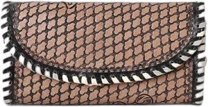 Handmade Western Leather Wallets for Women | Tooled Long Bifold Credit Card Holder, Slim Cell Phone Case, Large Capacity Clutch Purse & Handbag