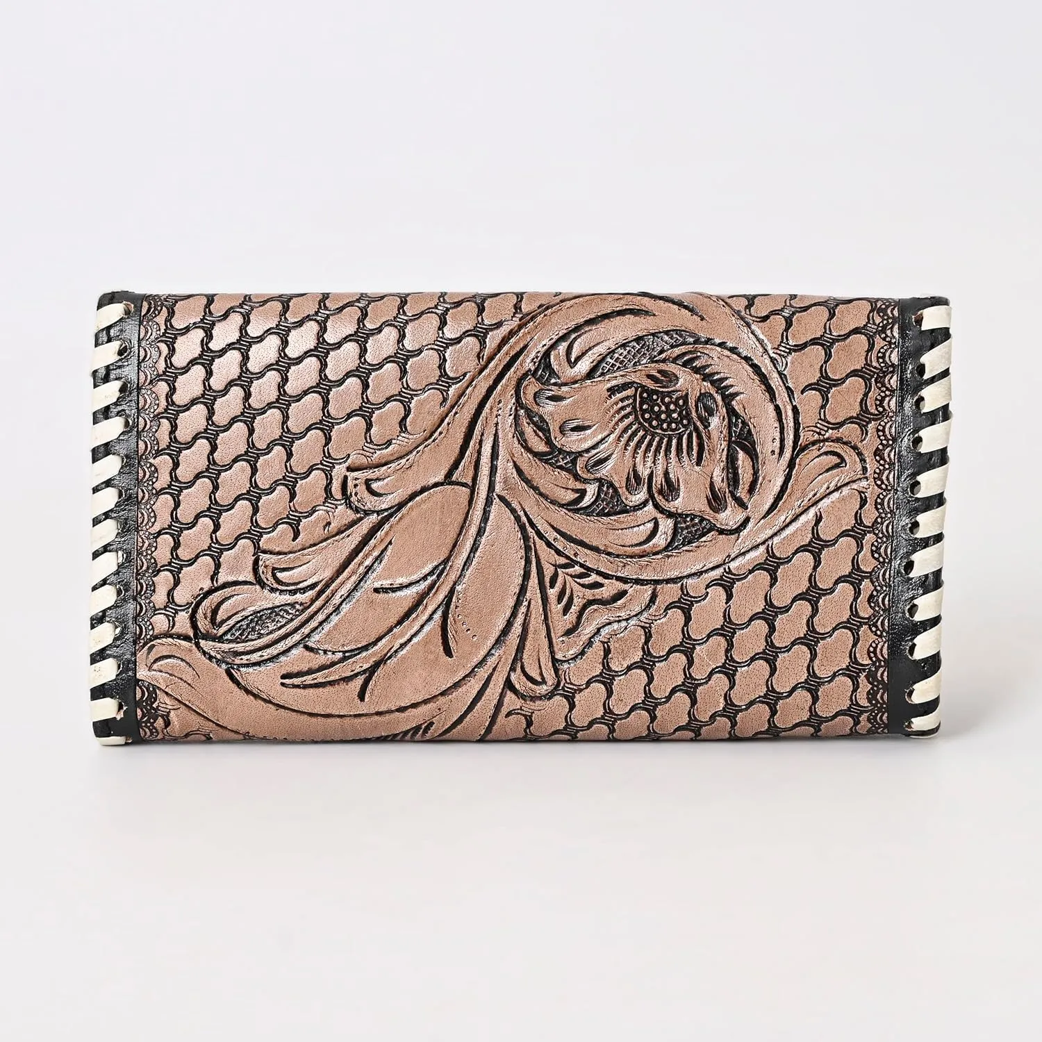 Handmade Western Leather Wallets for Women | Tooled Long Bifold Credit Card Holder, Slim Cell Phone Case, Large Capacity Clutch Purse & Handbag
