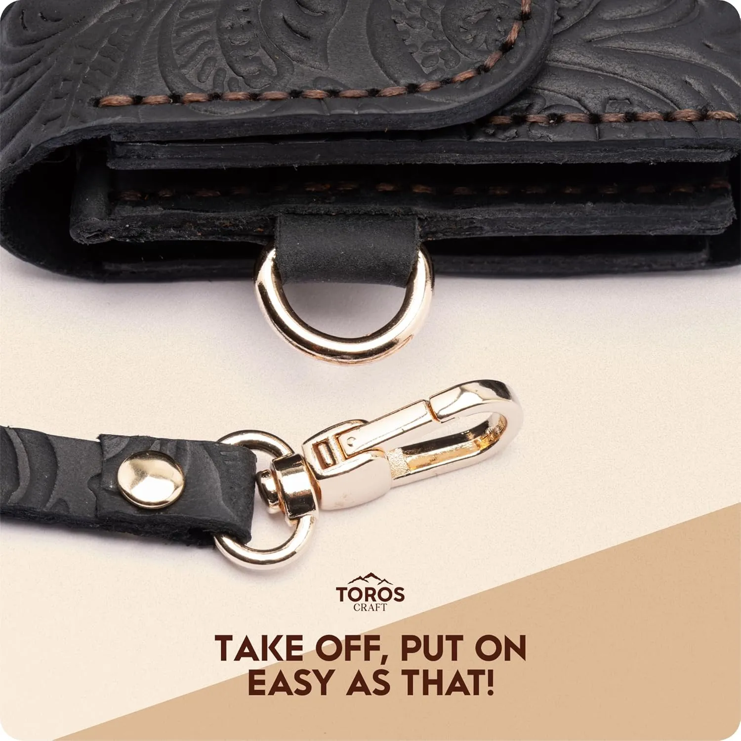 Handmade Wristlet Wallets for Women, Western Leather Small Credit Card Holder with Zipper, Minimalist & Cute Coin Pouch, Genuine Leather, Black