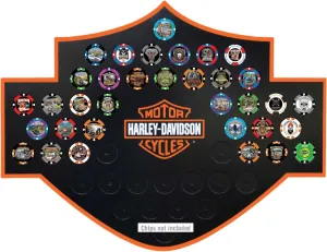 Harley-Davidson Bar & Shield Poker Chip Collector's Magnetic Frame 48 Count