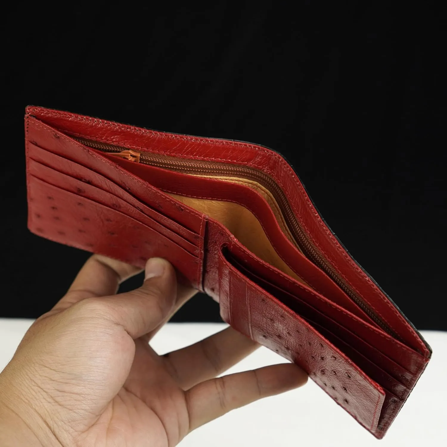 HATA Men Leather Wallet Croc RFID Blocking Front Pocket AIIigator Handmade Gift For Birthday Wedding Anniversary Father's Day