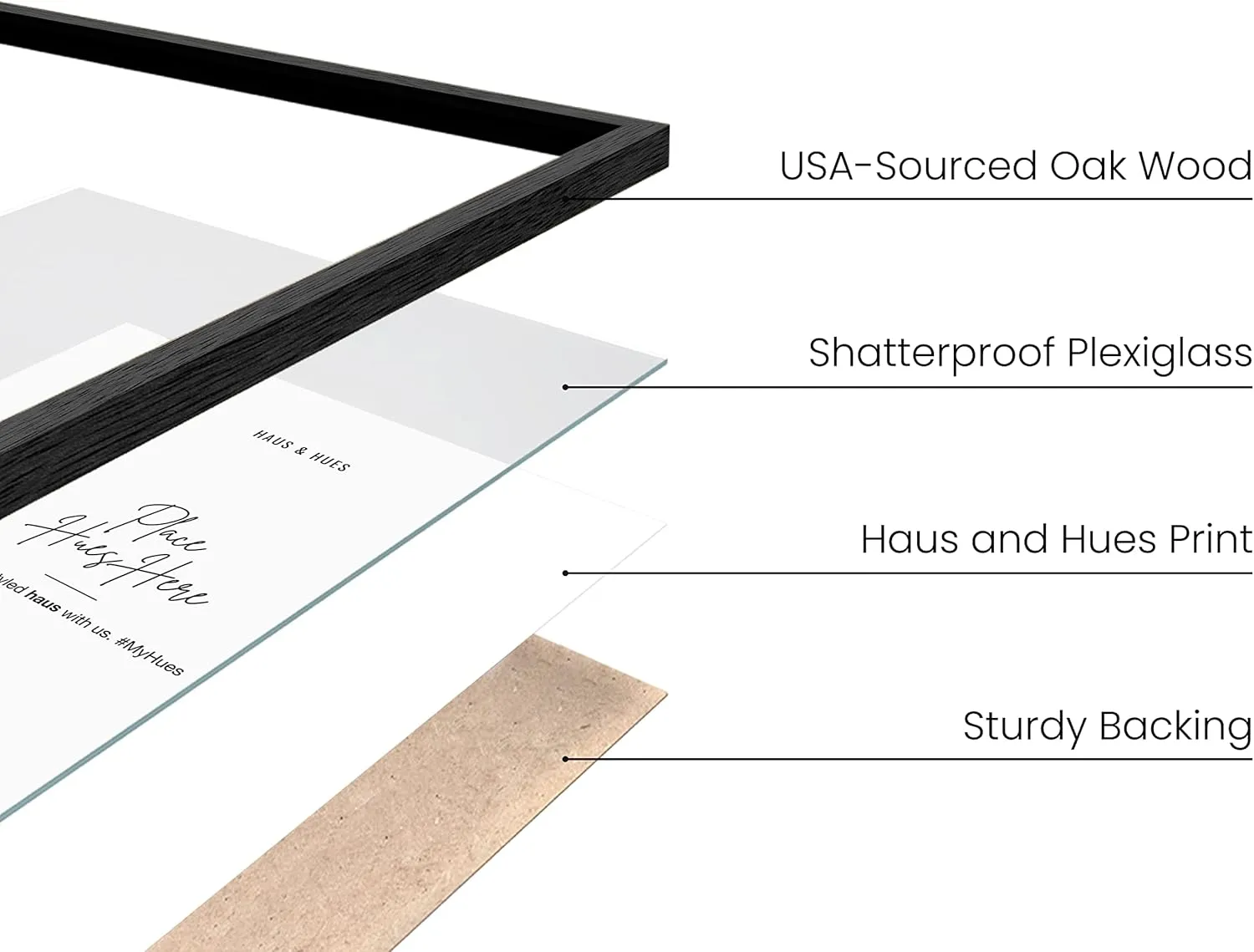 Haus and Hues 8"x10" Black Oak Wood Frames Set of 6 - 8x10 Picture Frame Set of 6, 8x10 Picture Frames Set of 6, Black 8x10 Picture Frame, 8x10 Black Frame, Black 8x10 Picture Frame Set of 6 8x10 Picture Frame 6 Pack