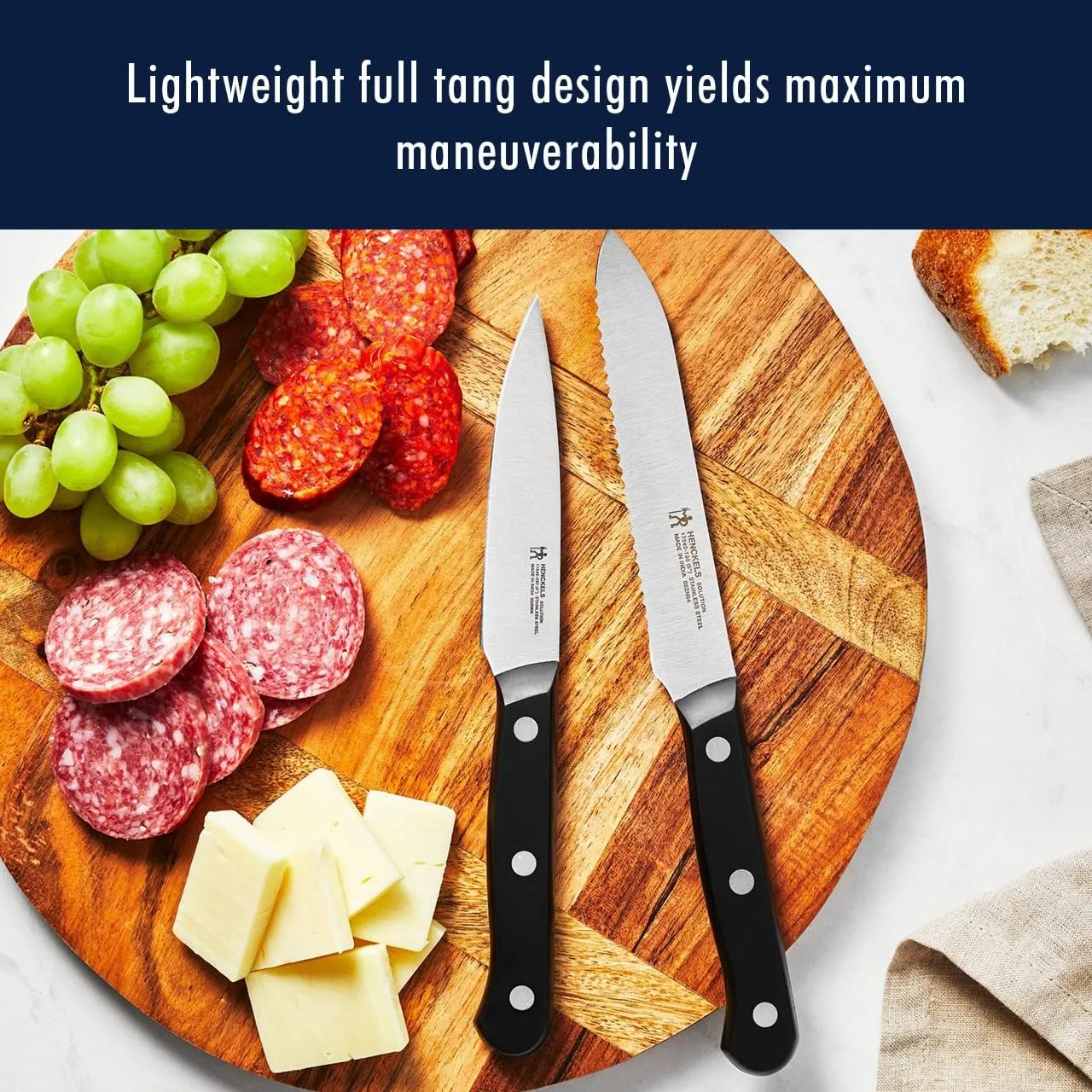HENCKELS Solution Razor-Sharp 16-pc Self Sharpening Knife Block Set, Chef Knife, Bread Knife, Steak Knife, German Engineered Informed by 100  Years of Mastery