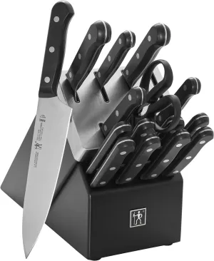 HENCKELS Solution Razor-Sharp 16-pc Self Sharpening Knife Block Set, Chef Knife, Bread Knife, Steak Knife, German Engineered Informed by 100  Years of Mastery