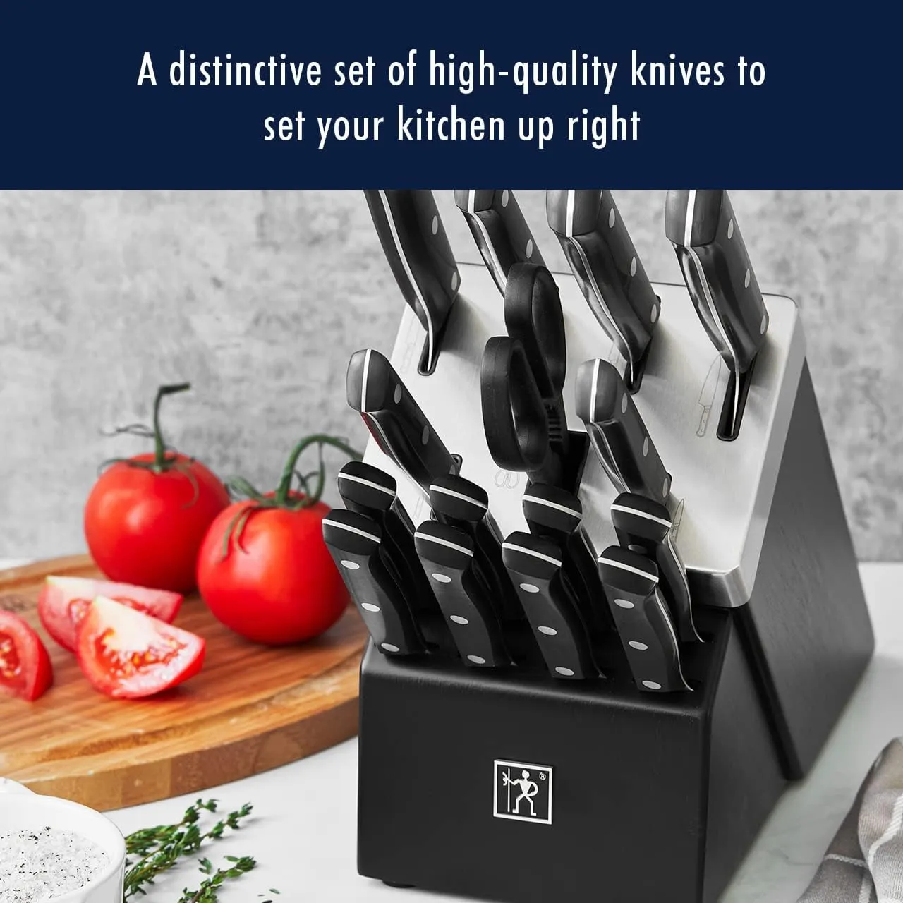 HENCKELS Solution Razor-Sharp 16-pc Self Sharpening Knife Block Set, Chef Knife, Bread Knife, Steak Knife, German Engineered Informed by 100  Years of Mastery