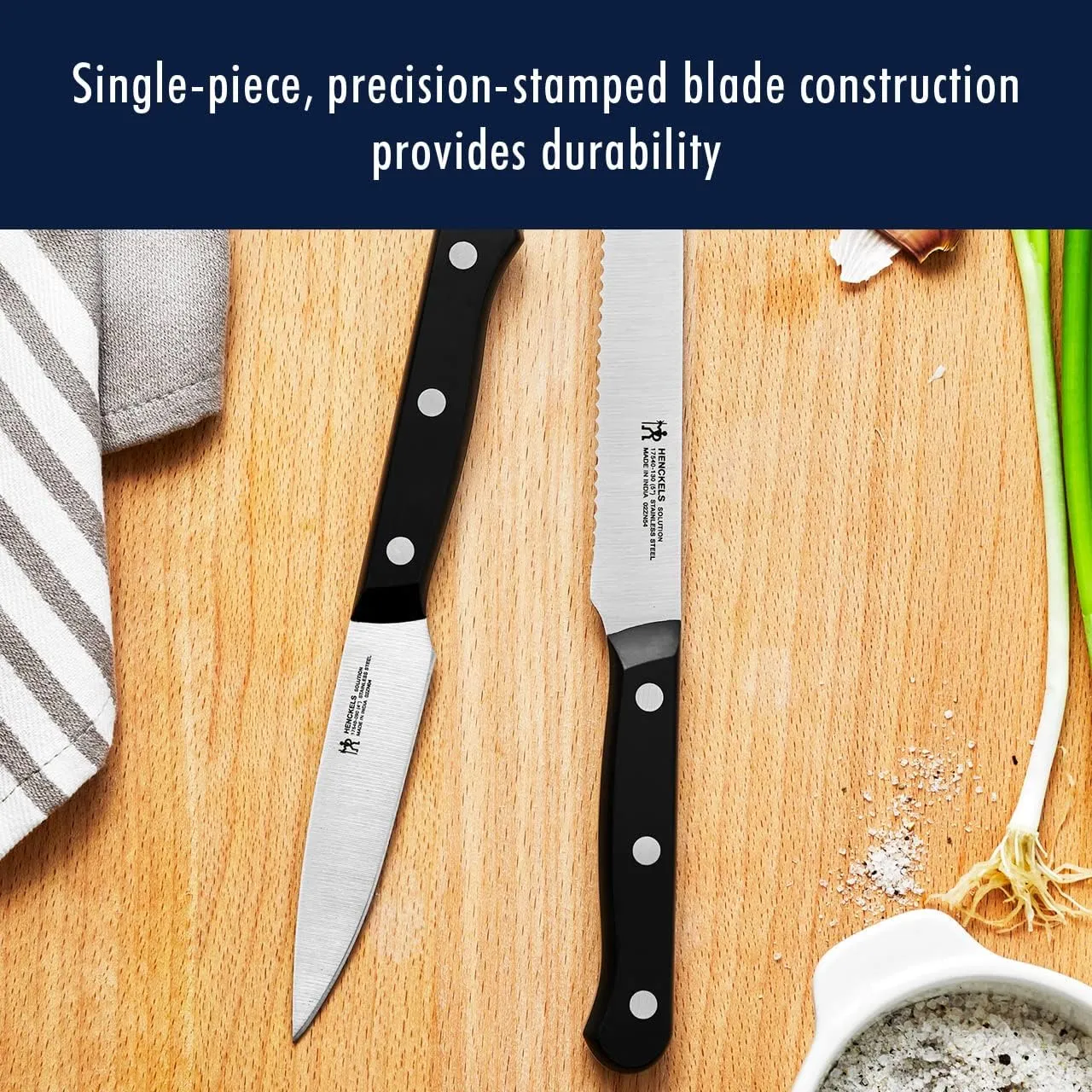 HENCKELS Solution Razor-Sharp 16-pc Self Sharpening Knife Block Set, Chef Knife, Bread Knife, Steak Knife, German Engineered Informed by 100  Years of Mastery