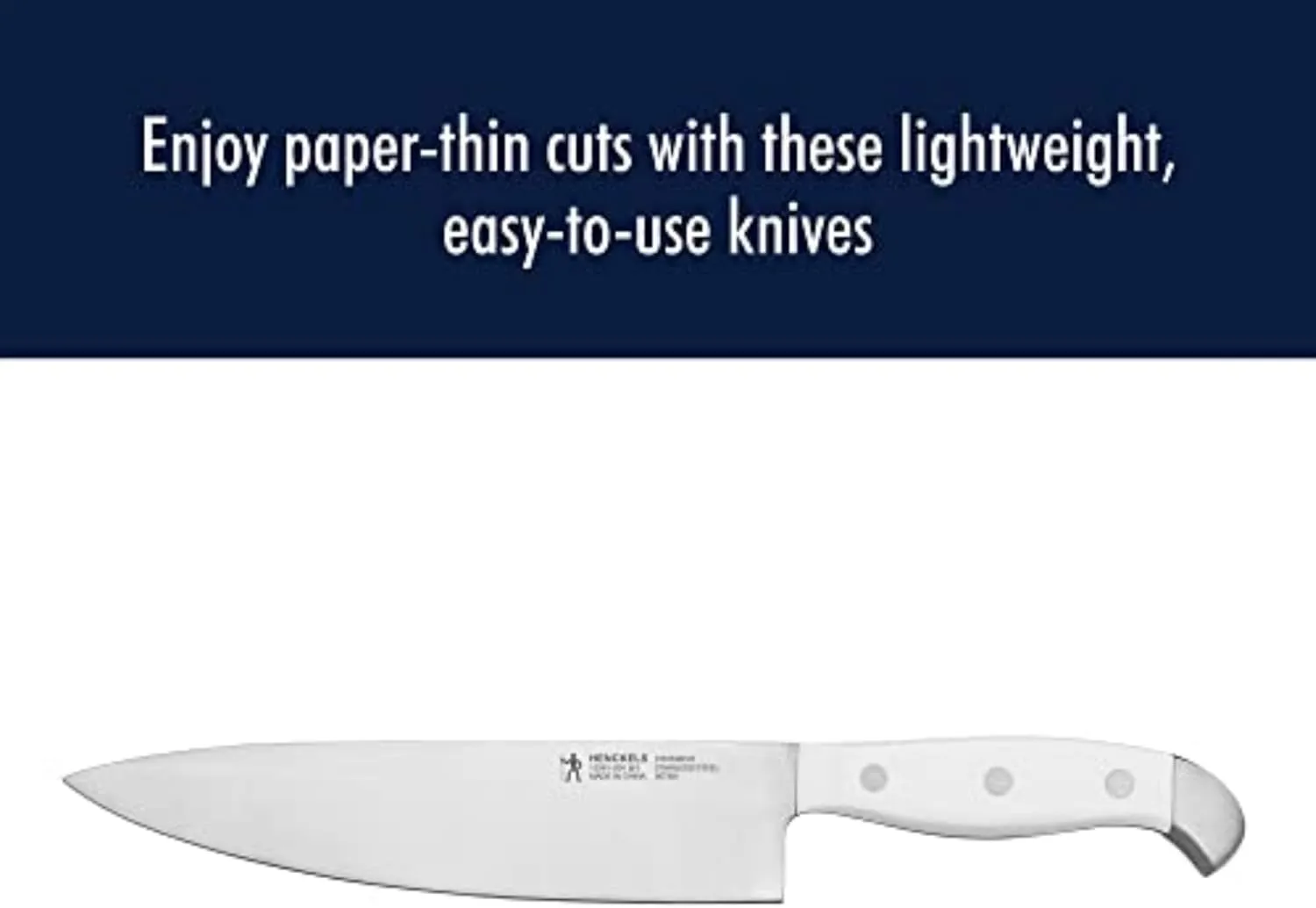 HENCKELS Statement Razor-Sharp 15-Piece White Handle Knife Set with Block, German Engineered Knife Informed by over 100 Years of Mastery