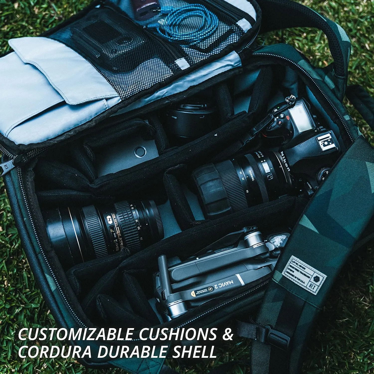 HEX Ranger DSLR XL Camera Sling – with Adjustable Carry Straps, Ample Interior Dividers, Water-Resistant Fabric, YKK Premium Zippers & More - Camo
