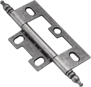 Hickory Hardware P8293-SM-10B Self Mortise Collection Flush/Full Inset Hinges for Face Frame Cabinets - Easy Installation, Free Swinging Self-Closing Hinge - Silver Medallion Finish, Pack of 10 Pairs