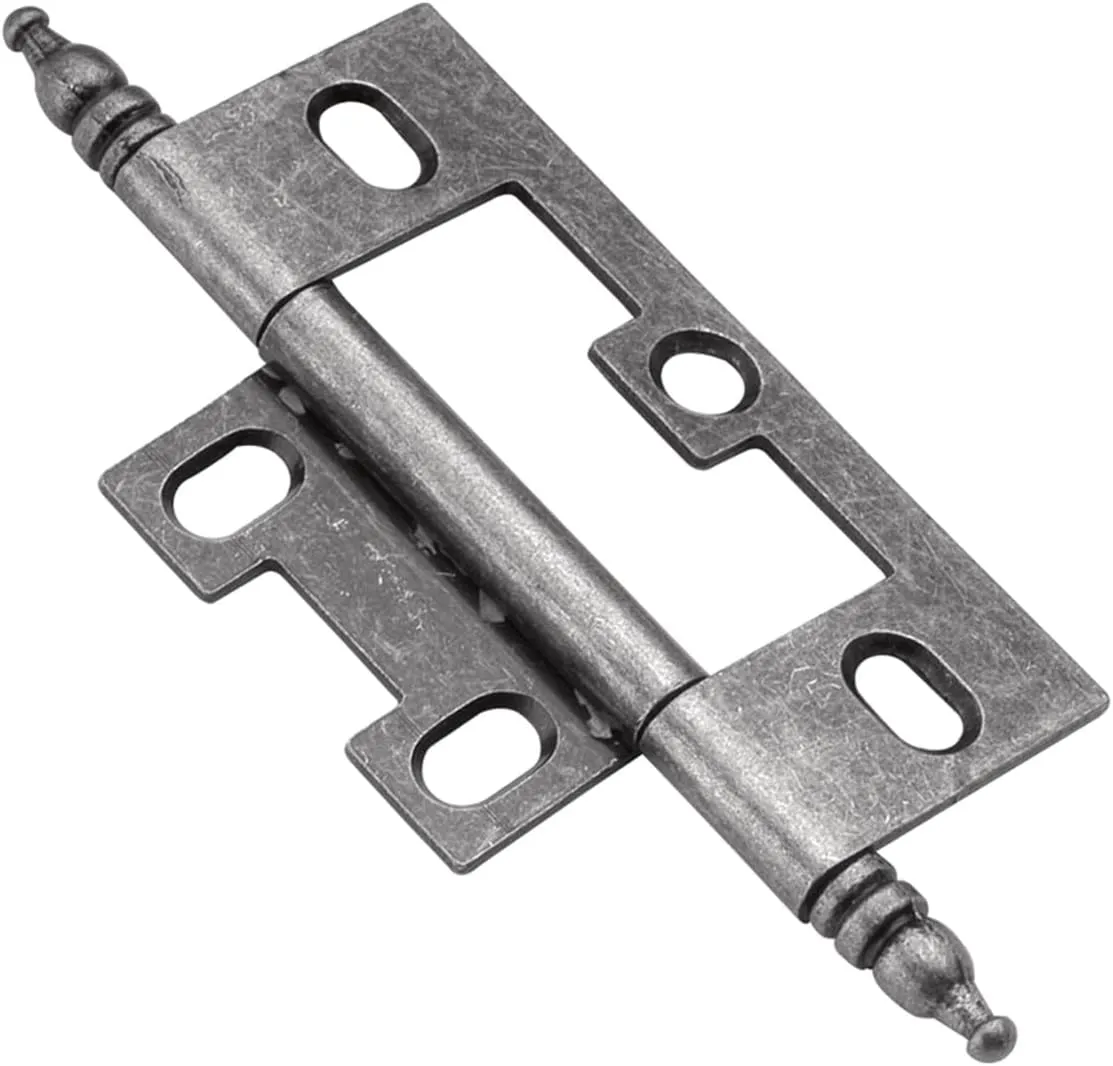 Hickory Hardware P8293-SM-10B Self Mortise Collection Flush/Full Inset Hinges for Face Frame Cabinets - Easy Installation, Free Swinging Self-Closing Hinge - Silver Medallion Finish, Pack of 10 Pairs